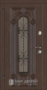 Филенчатая дверь входная с терморазрывом с ковкой №11 - фото №2