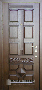 Дубовая дверь из массива входная №6 - фото вид изнутри