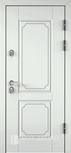 Белая стальная входная дверь №18 - фото вид снаружи