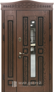 Арочная металлическая дверь №11 - фото вид снаружи