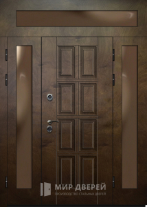 Металлическая дверь с фрамугой сверху №26 - фото вид снаружи